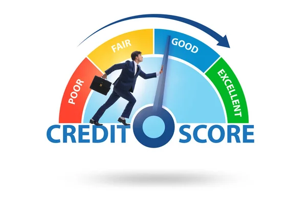 Businessman trying to improve credit score — Stockfoto
