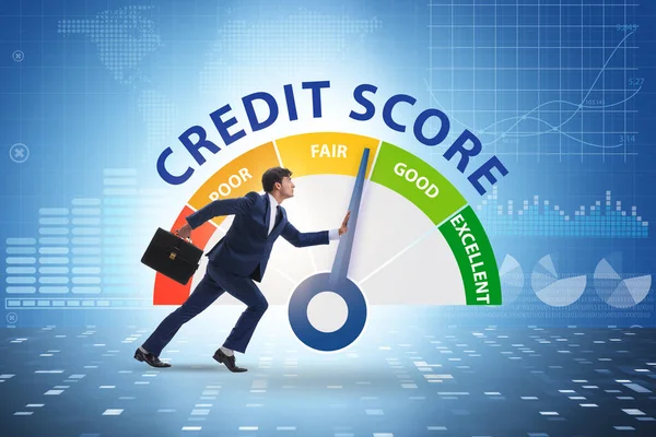 Businessman trying to improve credit score — Stock Photo, Image