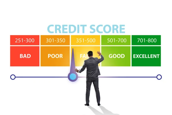 Businessman in credit score concept — 图库照片