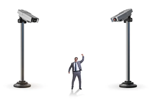 Cameras wathing man in spying concept — Stock Photo, Image