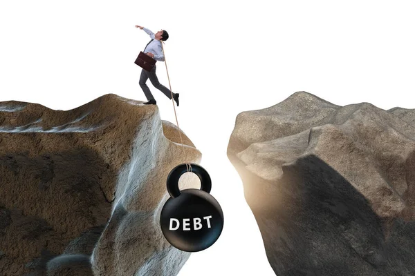 Concepto de deuda y carga con empresario —  Fotos de Stock