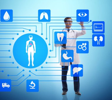 Sanal tuşlara basılı doktorların teletıp kavramı