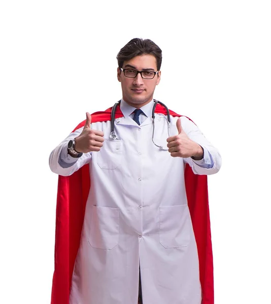 Super hero doctor isolated on white — Stock Photo, Image