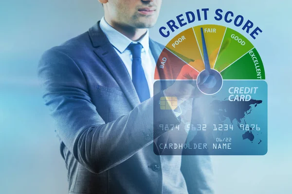 Businessman in credit score concept — 图库照片