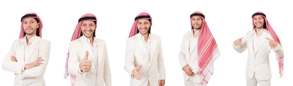 Arabisk man isolerad på den vita — Stockfoto