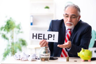 Bütçe planlamada yaşlı bir muhasebeci.