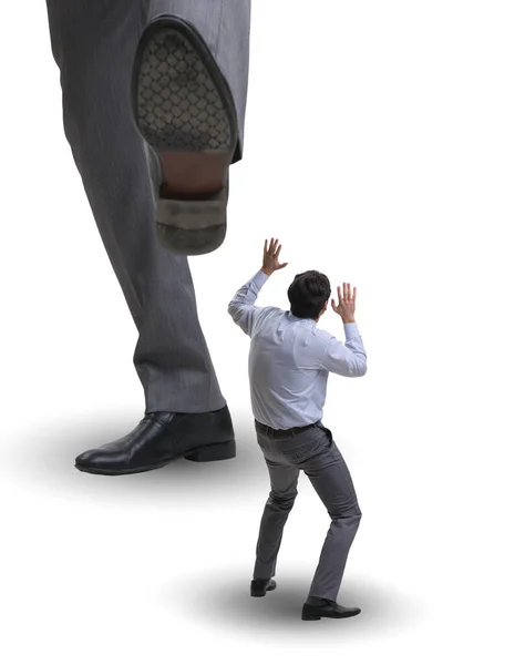 Bad angry boss kicking employee in business concept — Stock Photo, Image