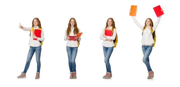 Jeune étudiant isolé sur blanc — Photo