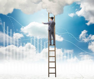 Gökyüzünde Çizelgeler çizim işadamı