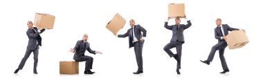 işadamı üzerinde beyaz izole kutusu