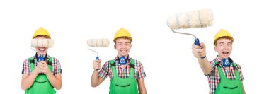 Beyaz tenli komik bir ressam.