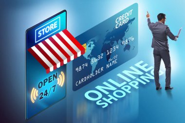 Akıllı telefonlu online alışveriş kavramı