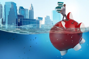 Piggybank ve öğrenci borç konsepti