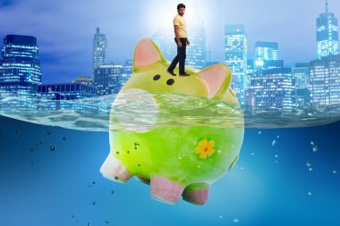 Piggybank ve öğrenci borç konsepti