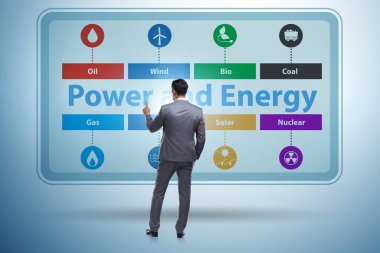 İş adamıyla enerji karışımı kavramı