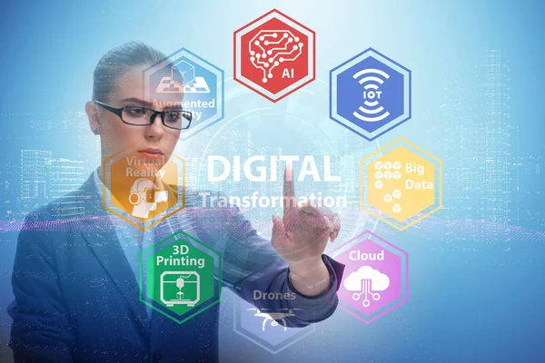 Digitale transformatie en digitalisering technologie concept — Stockfoto