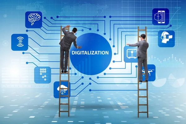 Concepto de tecnología de transformación y digitalización digital — Foto de Stock