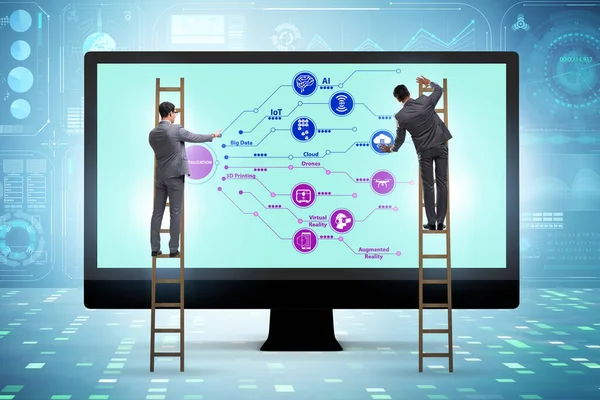 Transformation numérique et concept de technologie de numérisation — Photo