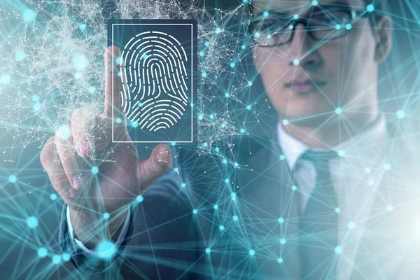 Biometrics security access concept with fingerprint — 图库照片