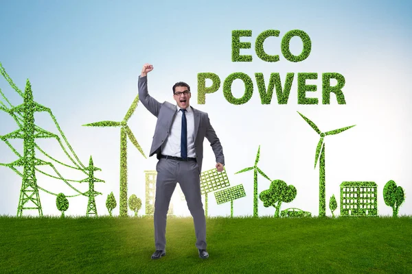 Green and ecology concept with businessman — Stock Photo, Image