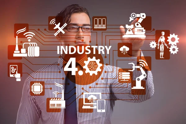 Industria moderna 4.0 concetto di automazione tecnica — Foto Stock
