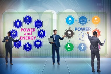İş adamıyla enerji karışımı kavramı
