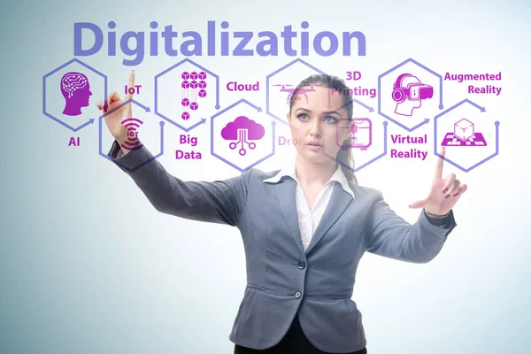 Digitale transformatie en digitalisering technologie concept — Stockfoto