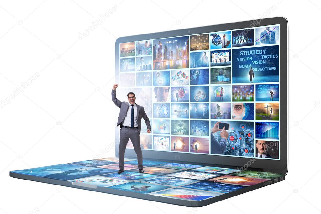 Many different images in video streaming concept