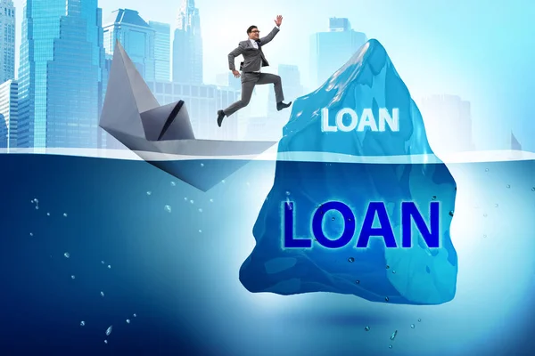 Debt and loan concept with hidden iceberg — Stock Photo, Image