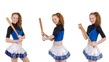 Amigo kız beyaz arka planda izole edilmiş.