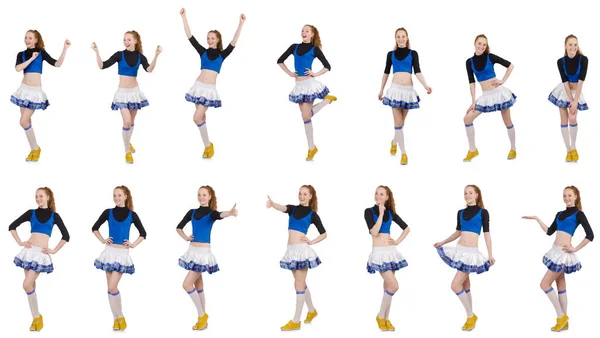 Cheerleader isolated on the white background — Stock Photo, Image