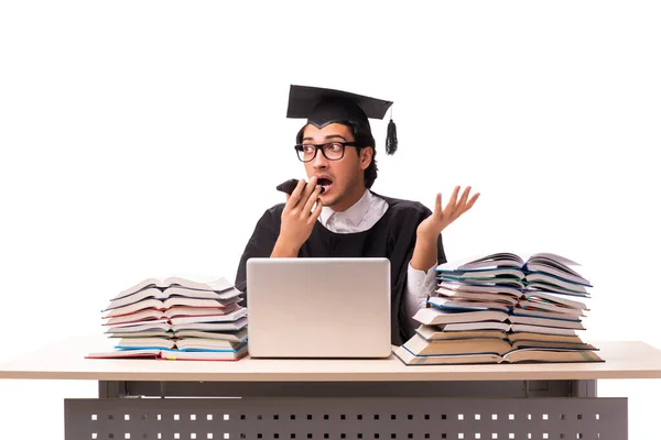 Junge hübsche Studentin isoliert auf weiß — Stockfoto