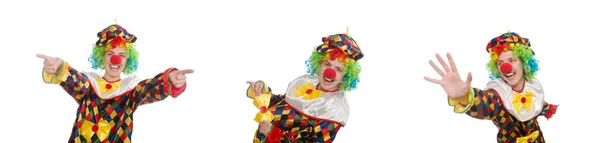 Clown geïsoleerd op de witte achtergrond — Stockfoto