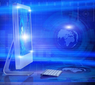 İş konseptinde bilgisayar ekranı