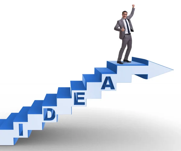Concept d'idée avec homme d'affaires escalade escaliers — Photo