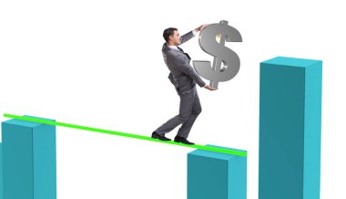 Bar çizelgeleriyle iş dünyasındaki genç işadamı