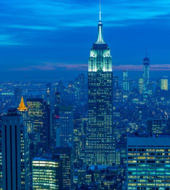 Günbatımında New York Manhattan manzarası