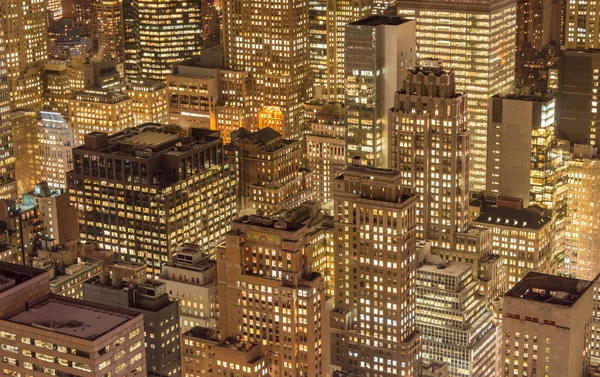 日落时分纽约曼哈顿的夜景 — 图库照片