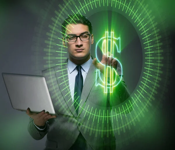 Man in online currency trading concept — Stock Photo, Image