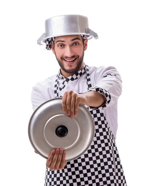 Masculino cozinheiro isolado no fundo branco — Fotografia de Stock