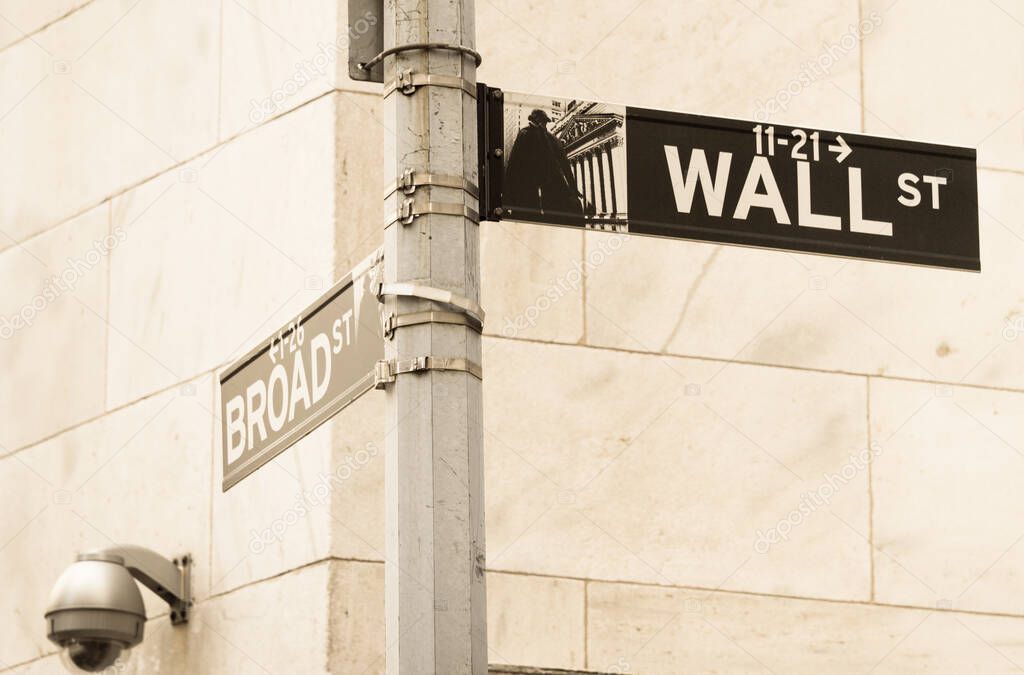 Sign on the Wall Street
