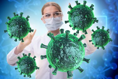 Doktor laboratuvarda koronavirüs araştırması yapıyor.