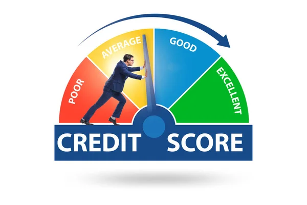 Businessman trying to improve credit score — Zdjęcie stockowe