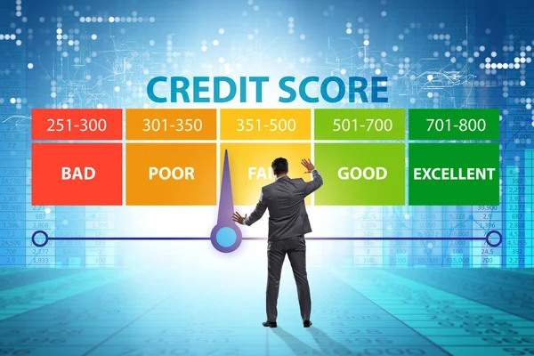 Businessman in credit score concept — 图库照片