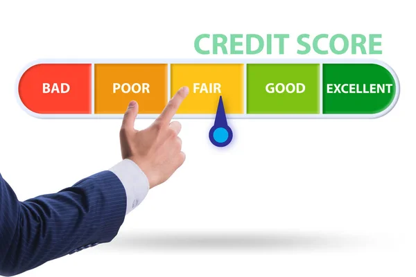 Zakenman in credit score concept — Stockfoto