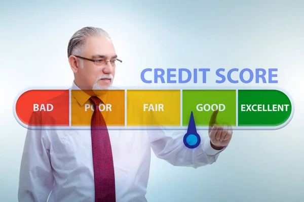 Businessman in credit score concept — Stock Photo, Image