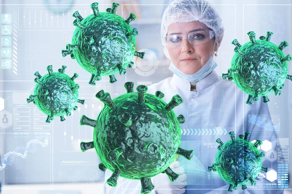 Arzt erforscht Coronavirus im Labor — Stockfoto