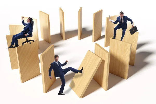 Domino-effect en concurrentieconcept — Stockfoto