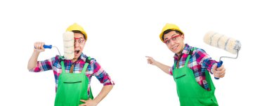 Beyaz tenli komik bir ressam.