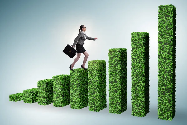 Bizneswoman w zielonej koncepcji wzrostu ekologicznego — Zdjęcie stockowe